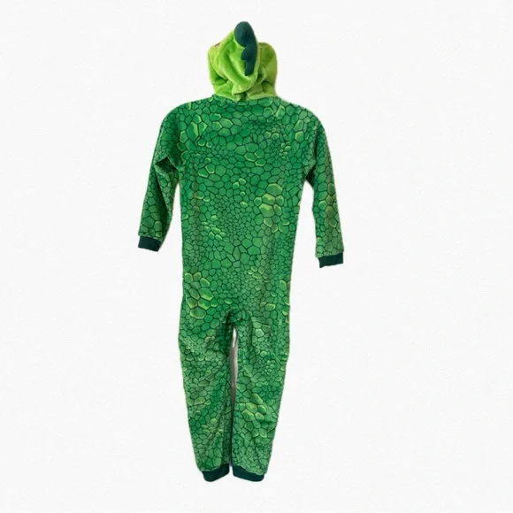Saint Eve Green Dinosaur One-Piece Pajama Plush Costume Blanket Sleeper Boys 5/6 - Picture 3 of 8